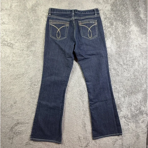 Calvin Klein Jeans Womens Sz 4 Flare Dark Wash Denim Y2K Vintage Low Rise - Picture 2 of 9